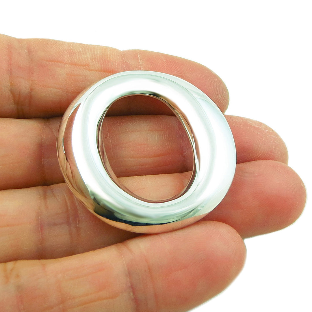 Puffy Circle 925 Sterling Silver Three-Dimensional Pendant