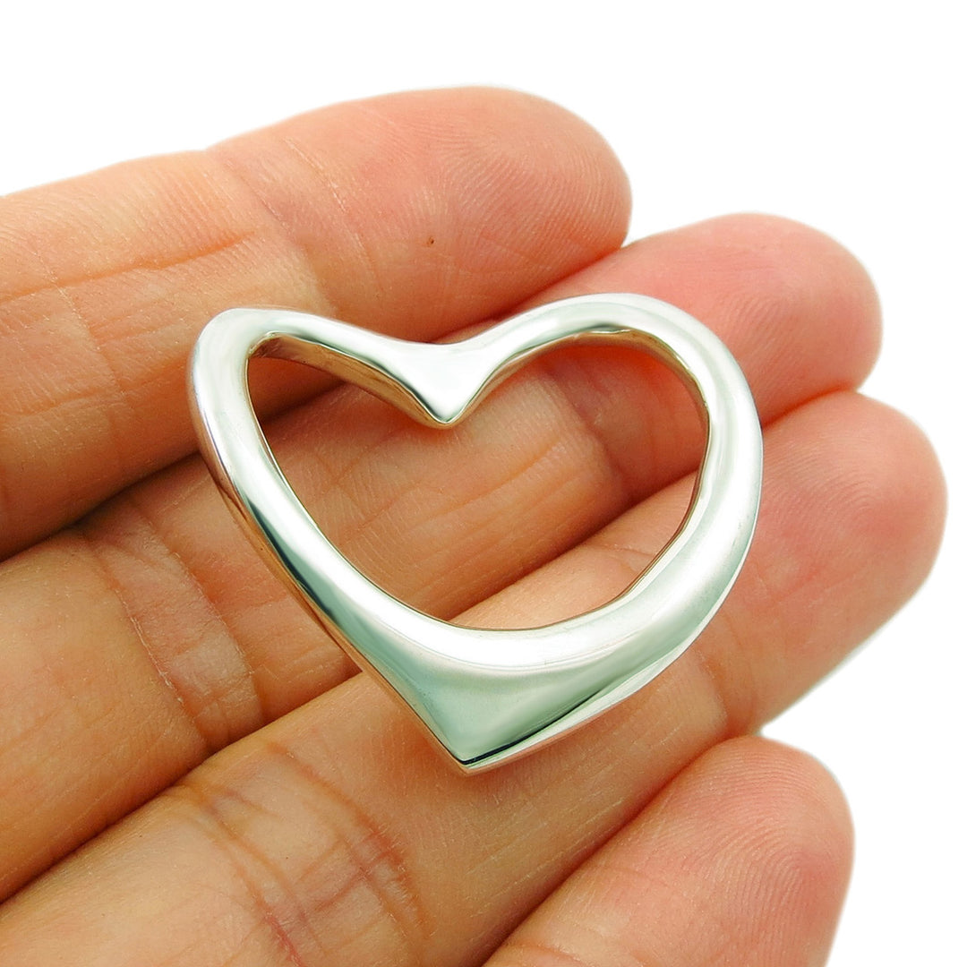 Open Heart Sterling Silver Pendant
