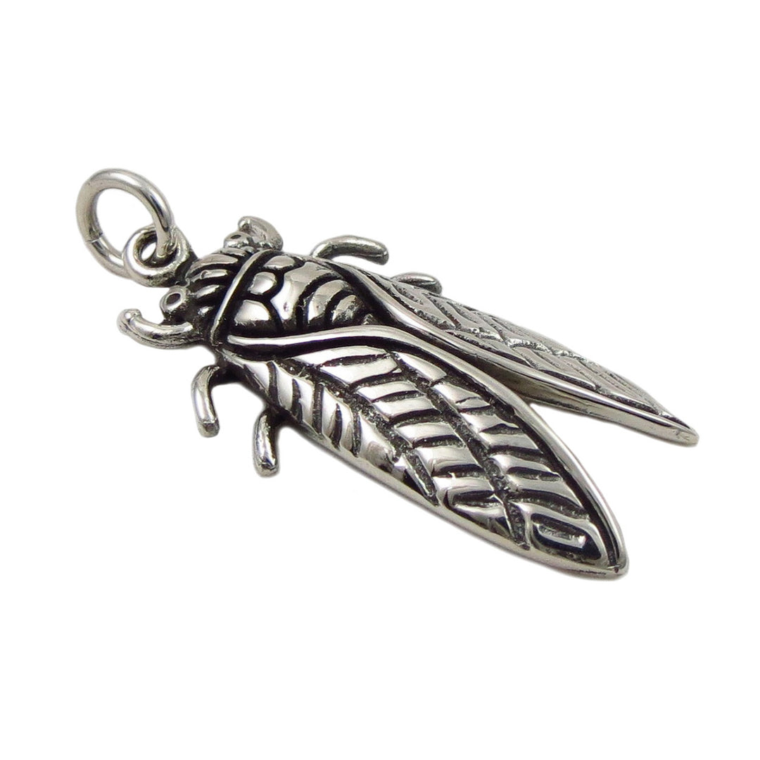 Cicada 925 Sterling Silver Bug Insect Pendant