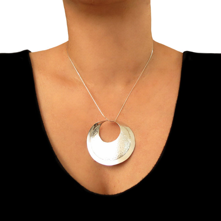 Sterling Silver Mobius Strip Circle Pendant