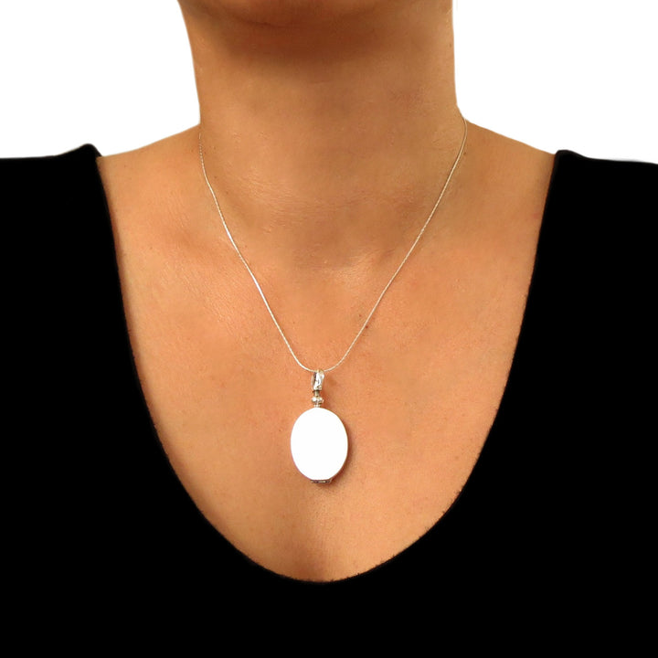 Polished Sterling 925 Silver Oval Locket Pendant