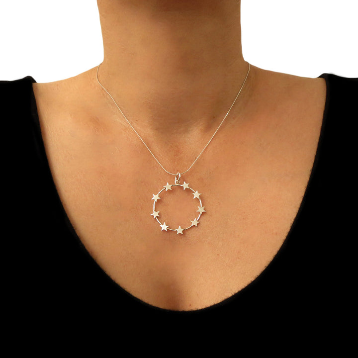 Celestial Star 925 Sterling Silver Pendant Necklace