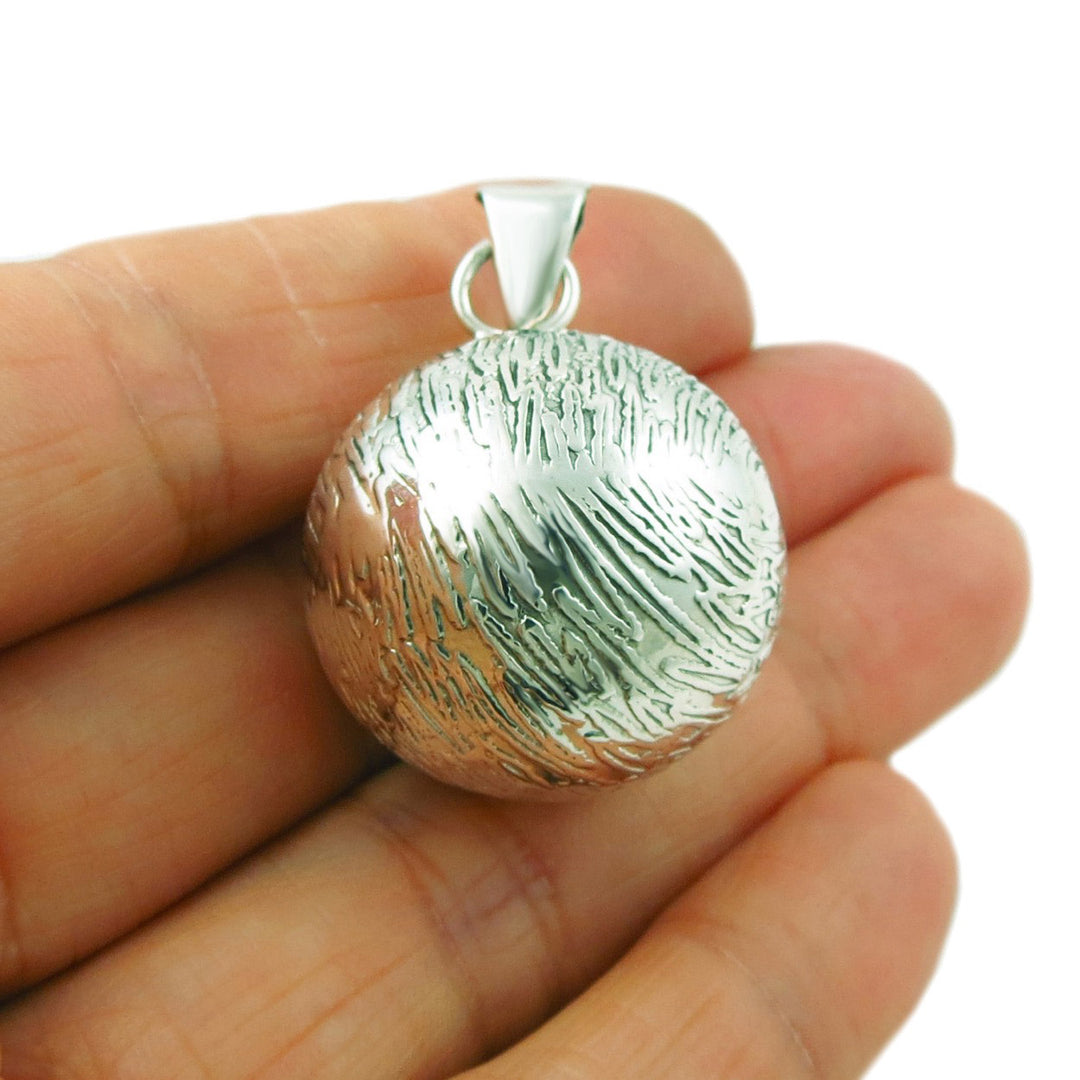 Sterling Silver Ball Bola Chime Harmony Pendant Necklace