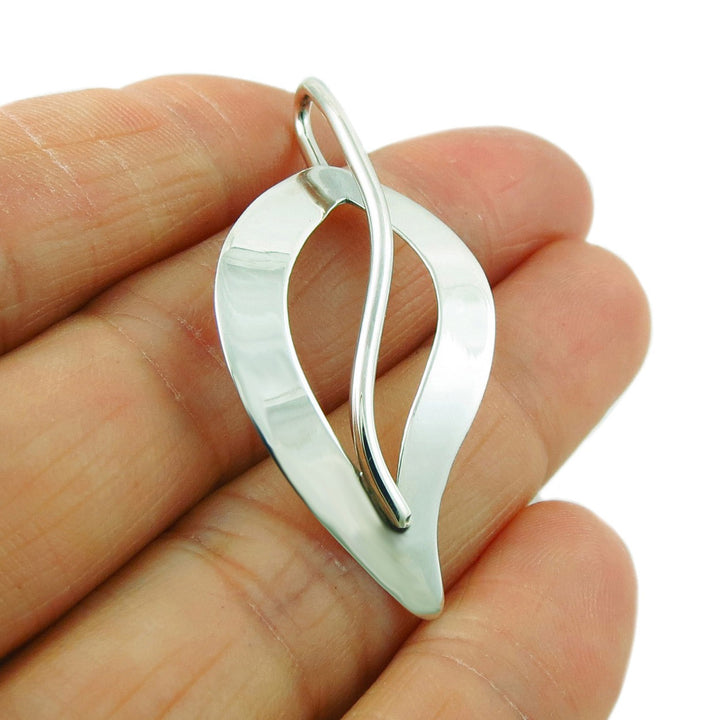 Sterling Silver Handmade Leaf Pendant Necklace