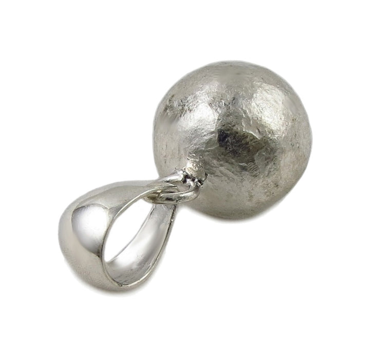 Brutalist Matt Brushed 925 Silver Ball Pendant