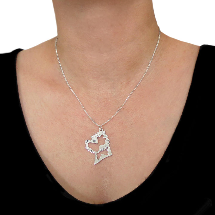 Terrier Dog Sterling Silver Pendant Necklace