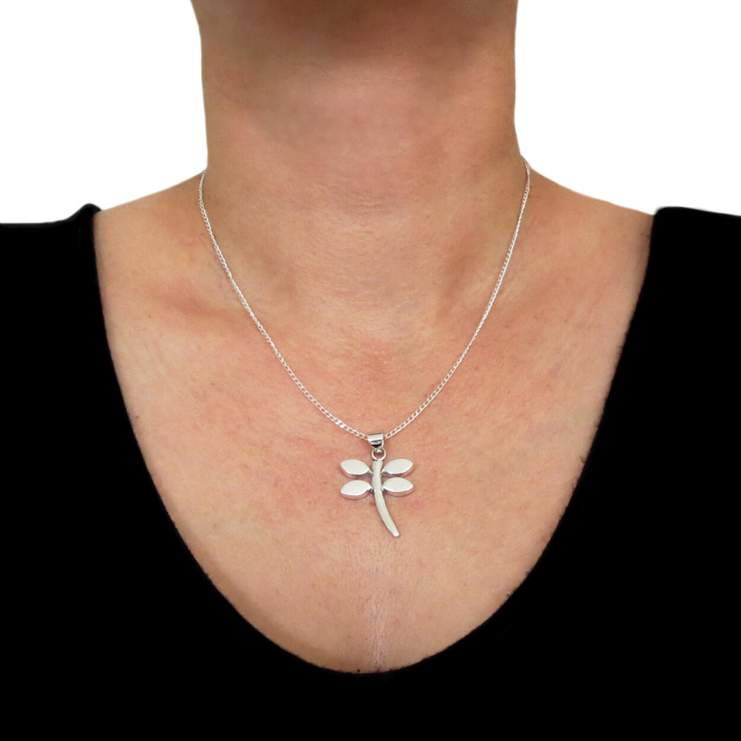 Sterling Silver Dragonfly Pendant Necklace