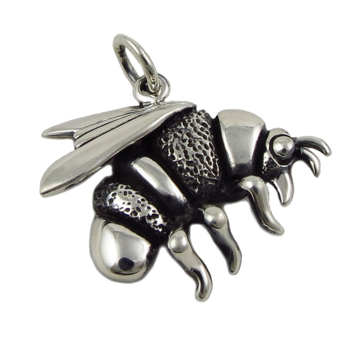 Sterling Silver Bee Insect Pendant Necklace
