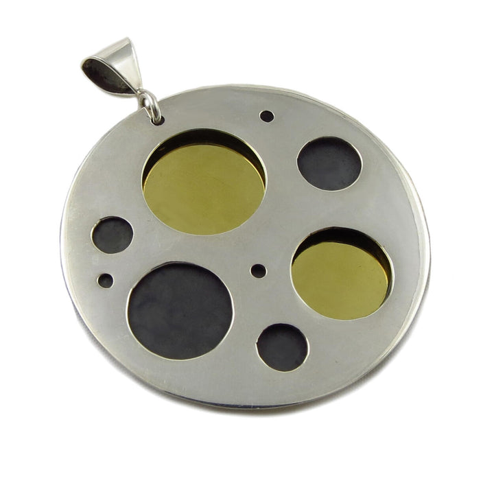 The Planets Sterling Silver Mixed Metals Circle Pendant Necklace