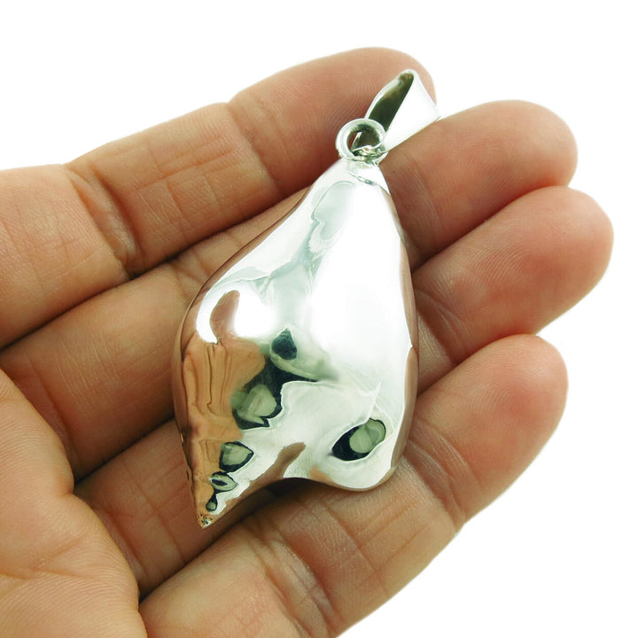 Large Sterling Silver Conch Shell Pendant