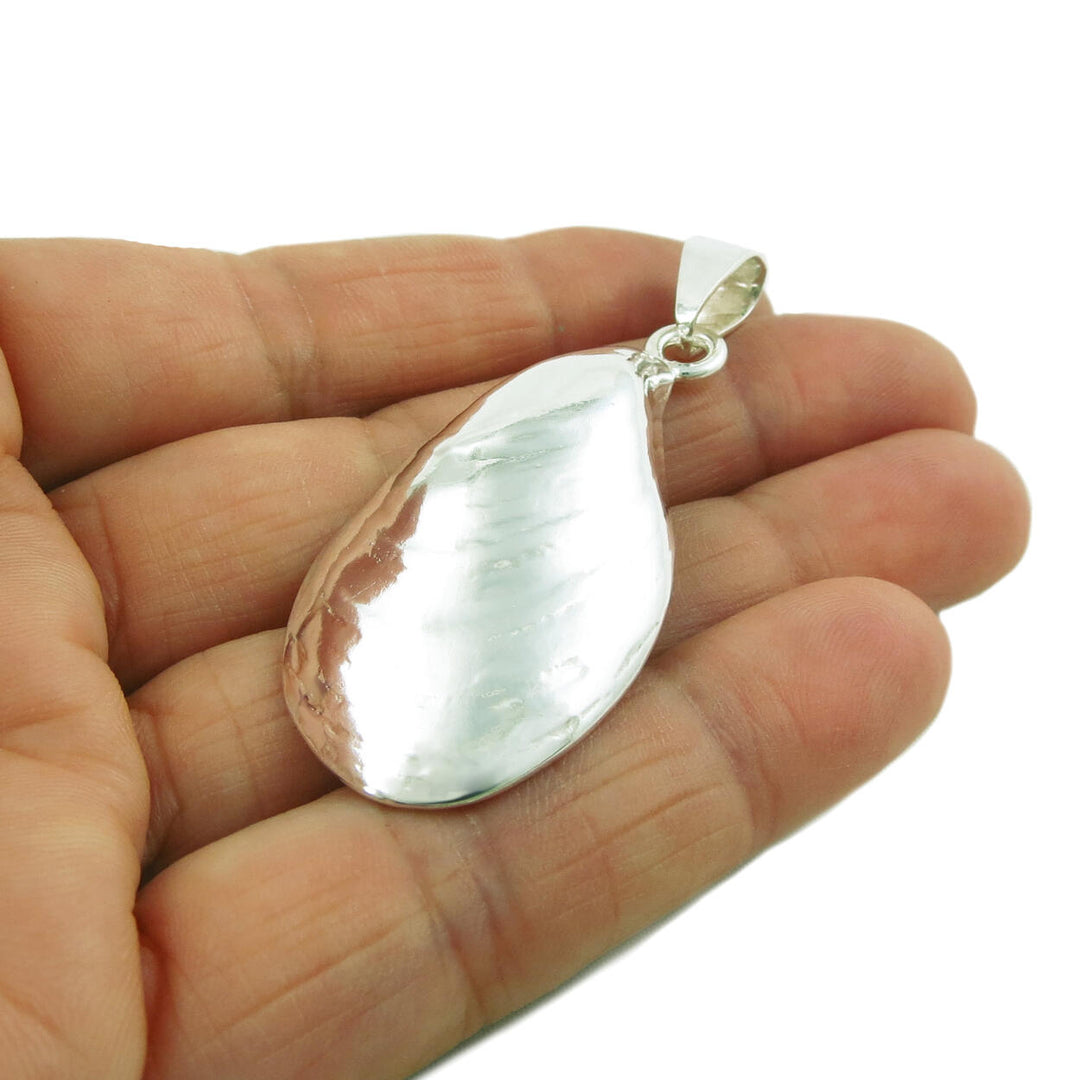 Sterling Silver Mussel Shell Pendant