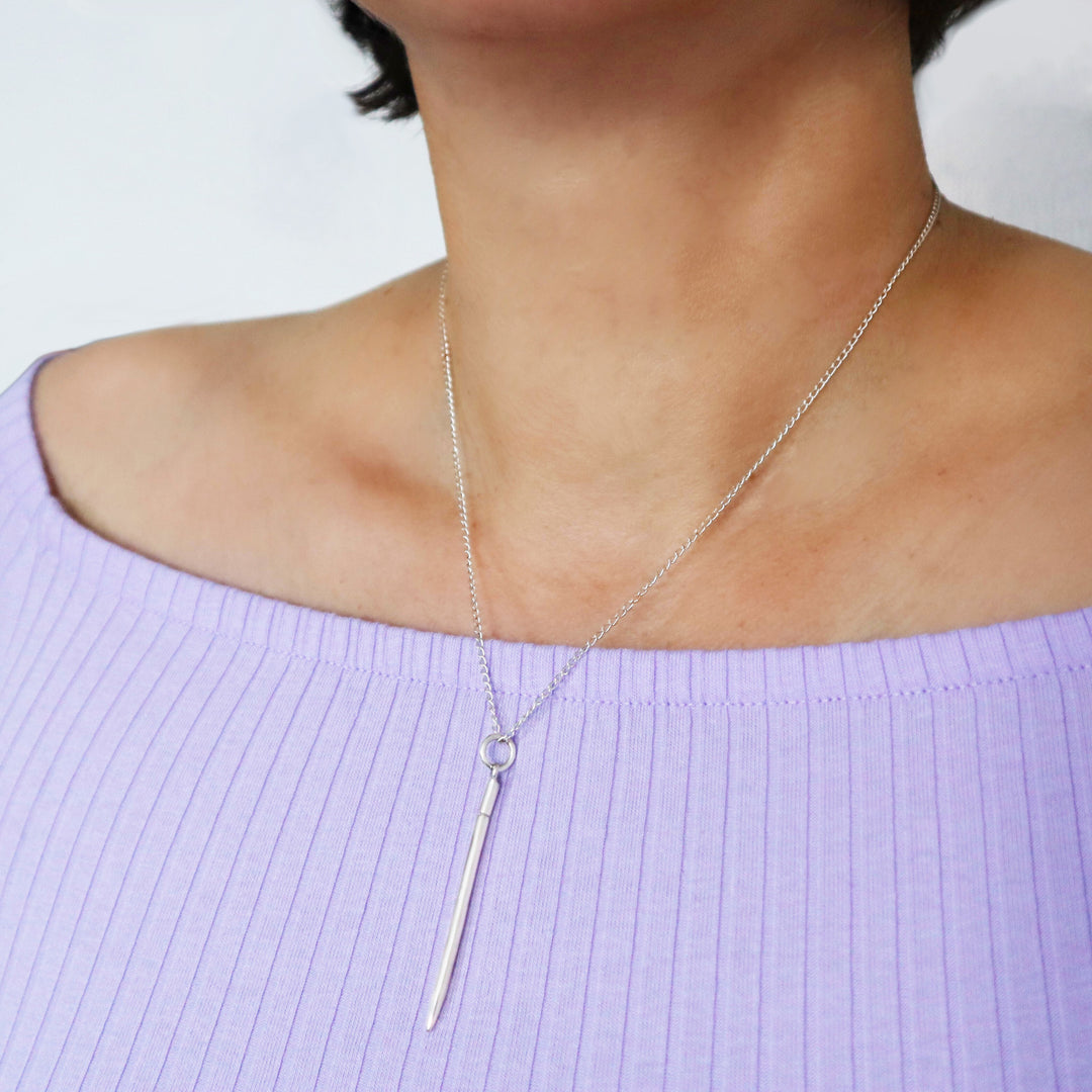 Needle 925 Silver Pointed Stick Pendant