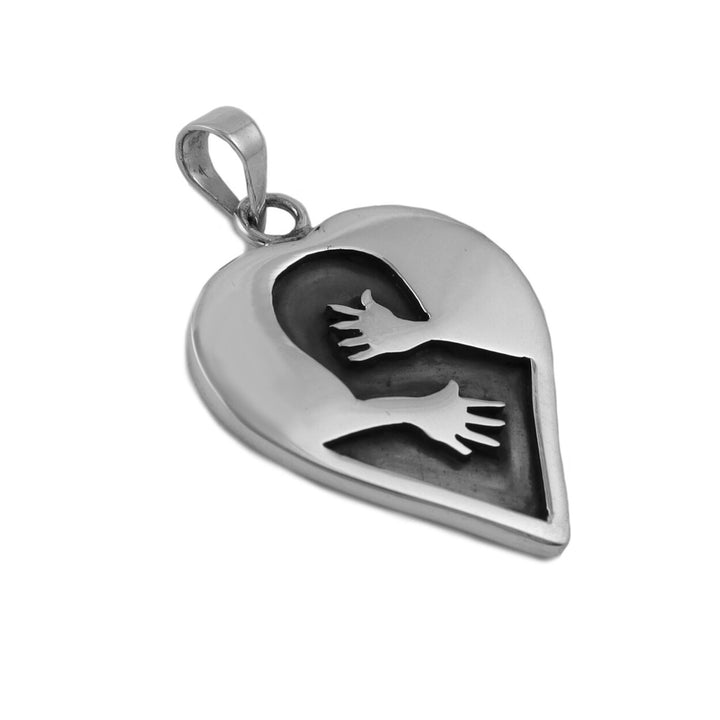 Hold You Forever Hug Sterling Silver Pendant Necklace