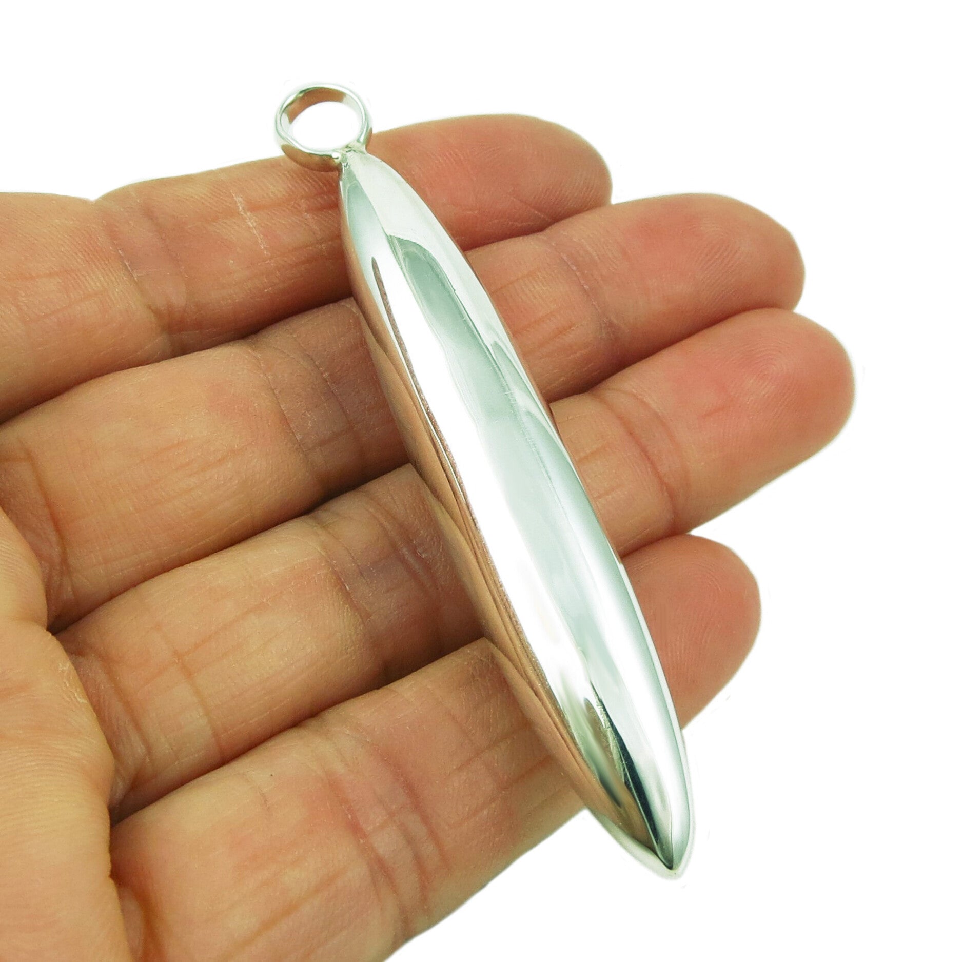 Silver surfboard store necklace