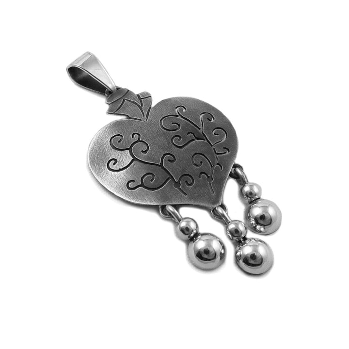 Maria Belen Designer 925 Silver Love Heart Pendant Necklace