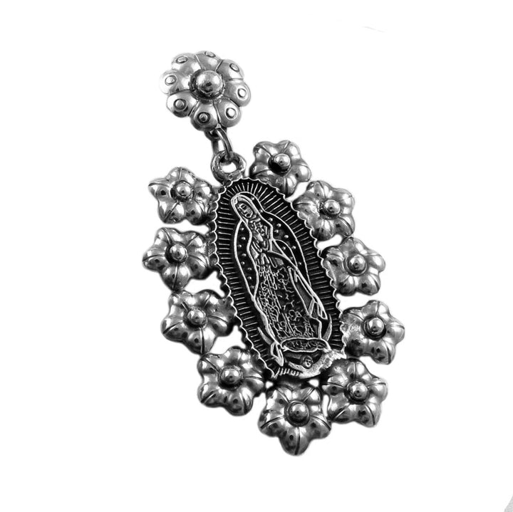 Mexican Virgin of Guadalupe 925 Sterling Silver Pendant