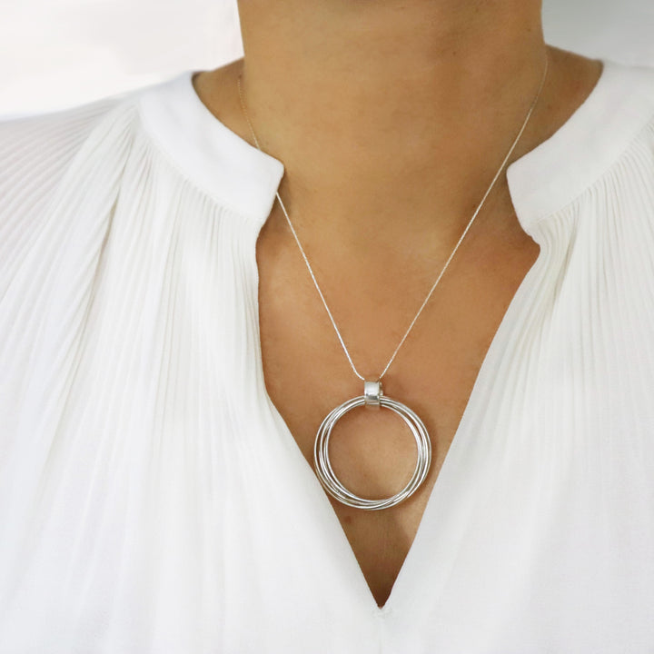 Sterling Silver Infinity Circle Pendant Necklace