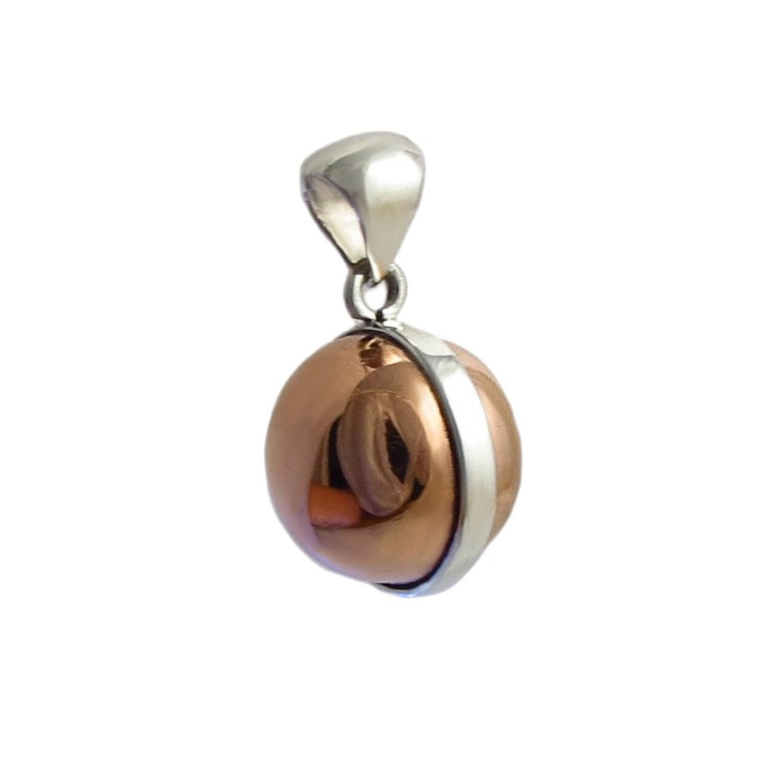 Copper and Sterling Silver Ball Pendant Necklace