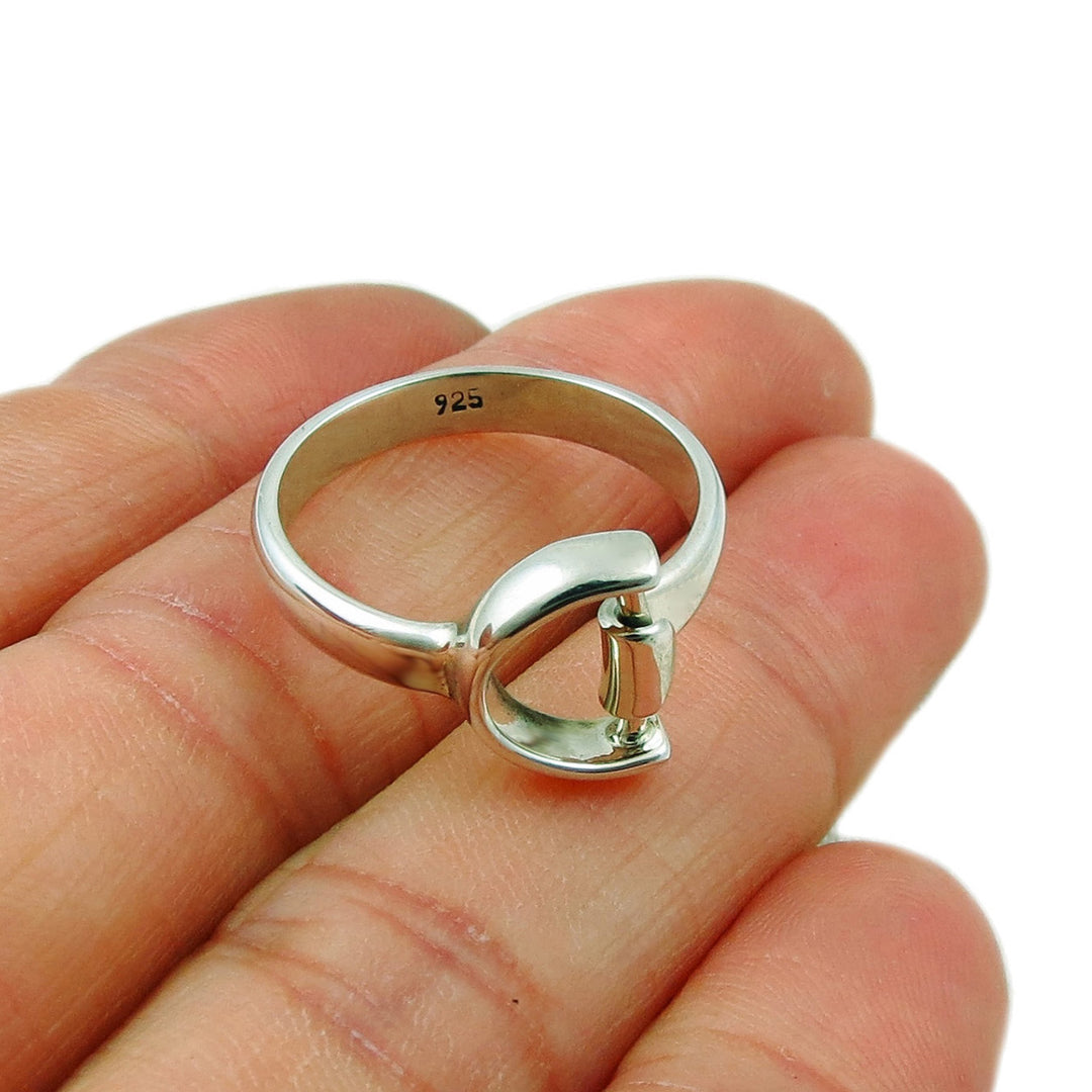 Horse Stirrup Sterling Silver Equestrian Ring