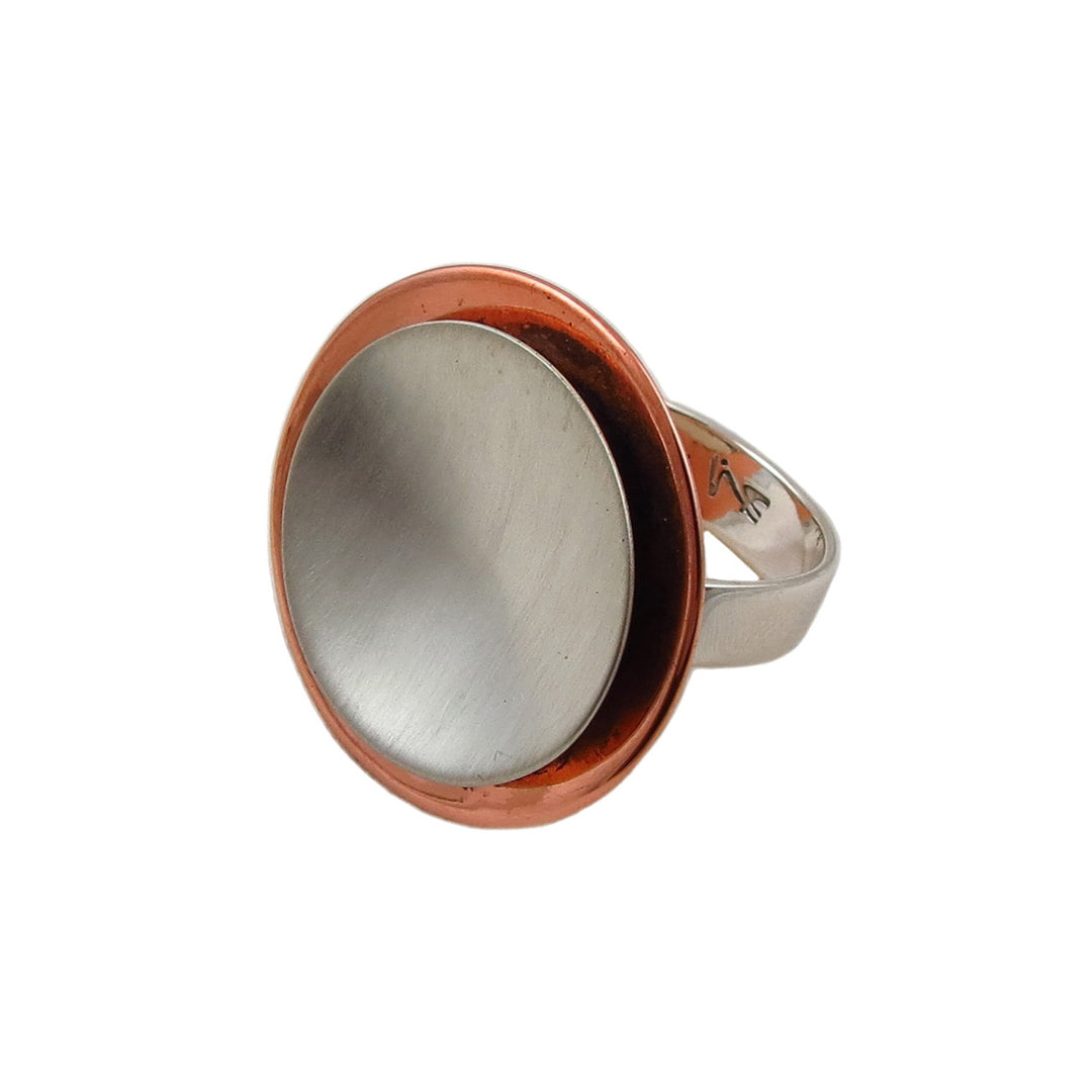 Copper and Sterling Silver Modernist Ring