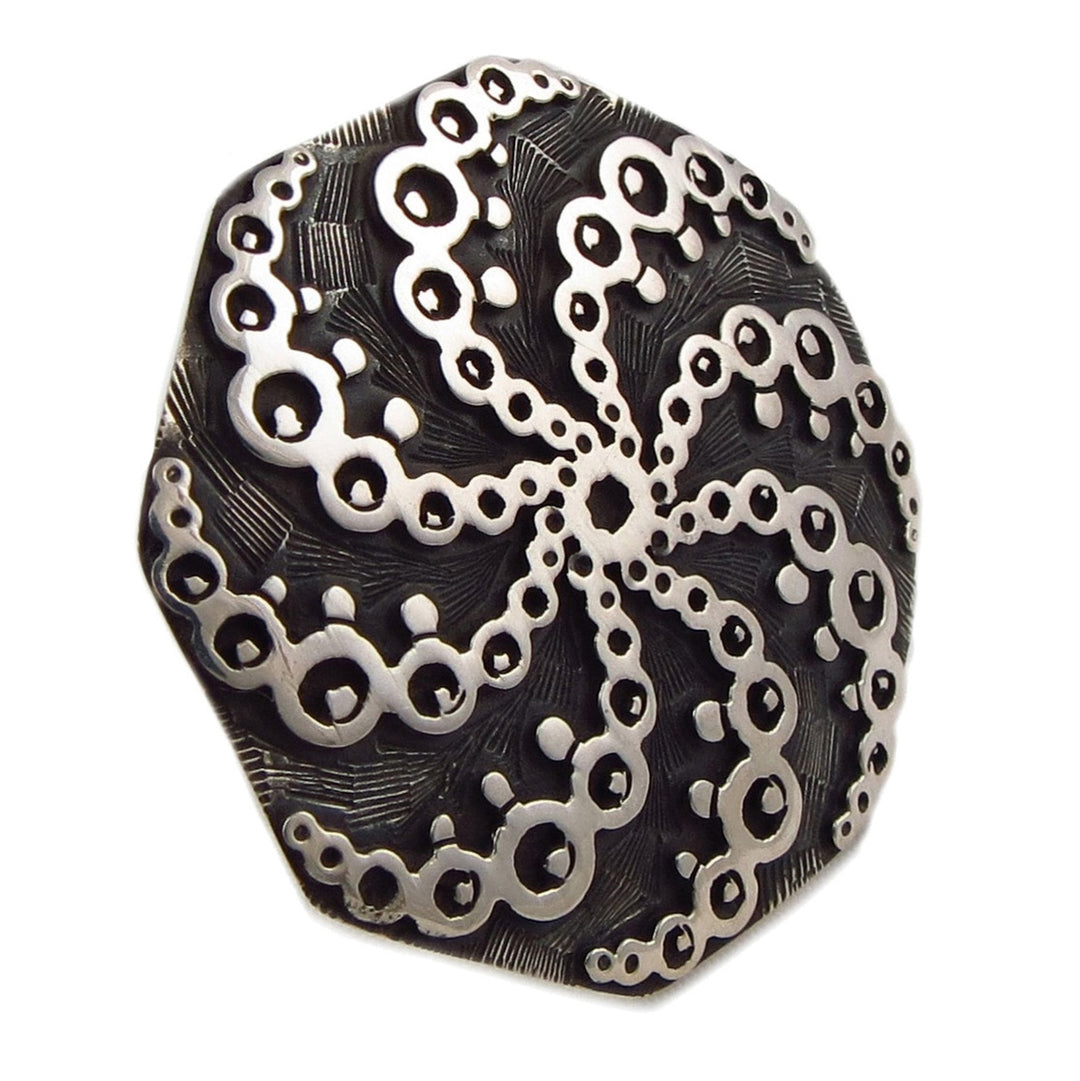 Large Maria Belen Design 925 Sterling Silver Cocktail Ring