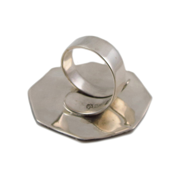 Large Maria Belen Design 925 Sterling Silver Cocktail Ring