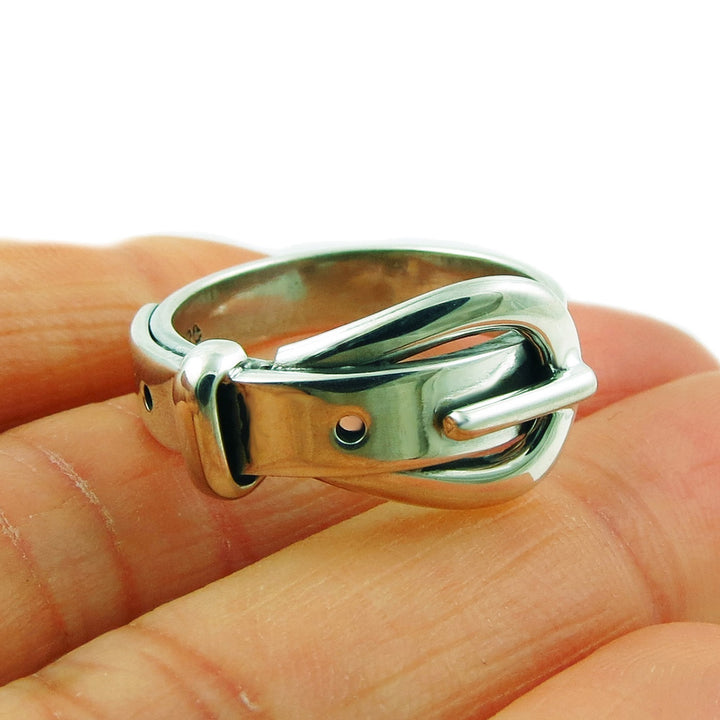 Belt and Buckle 925 Sterling Silver Ring