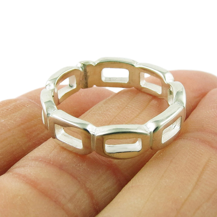 Chain Link 925 Sterling Silver Ring