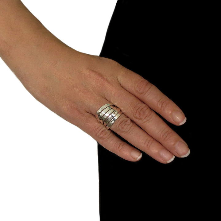 Large Hallmarked Sterling Silver Chunky Spiral Wrap Ring