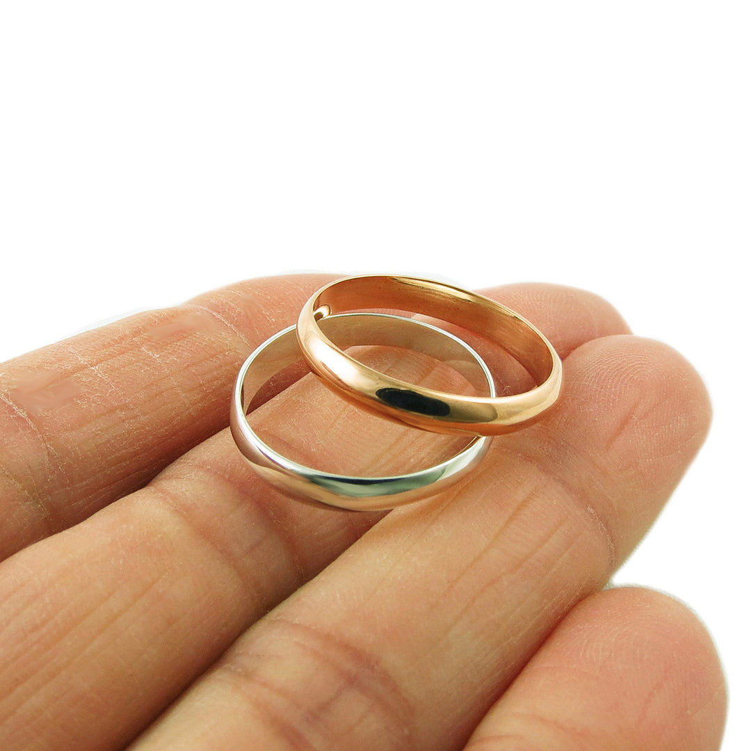 Double 2 in 1 925 Silver and Copper Circle Ring