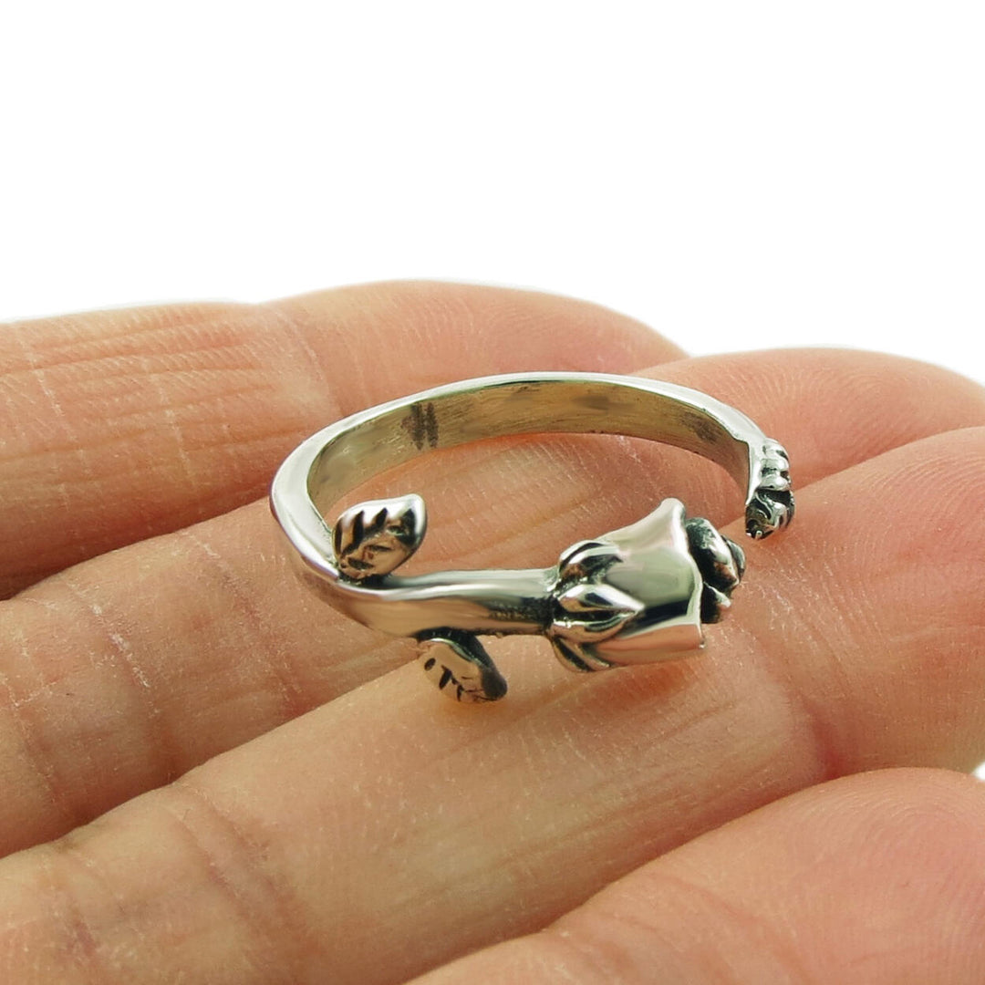 Rose 925 Silver Flower Ring in a Gift Box