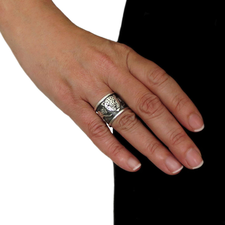 Maria Belen 925 Sterling Silver Jaguar Animal Ring