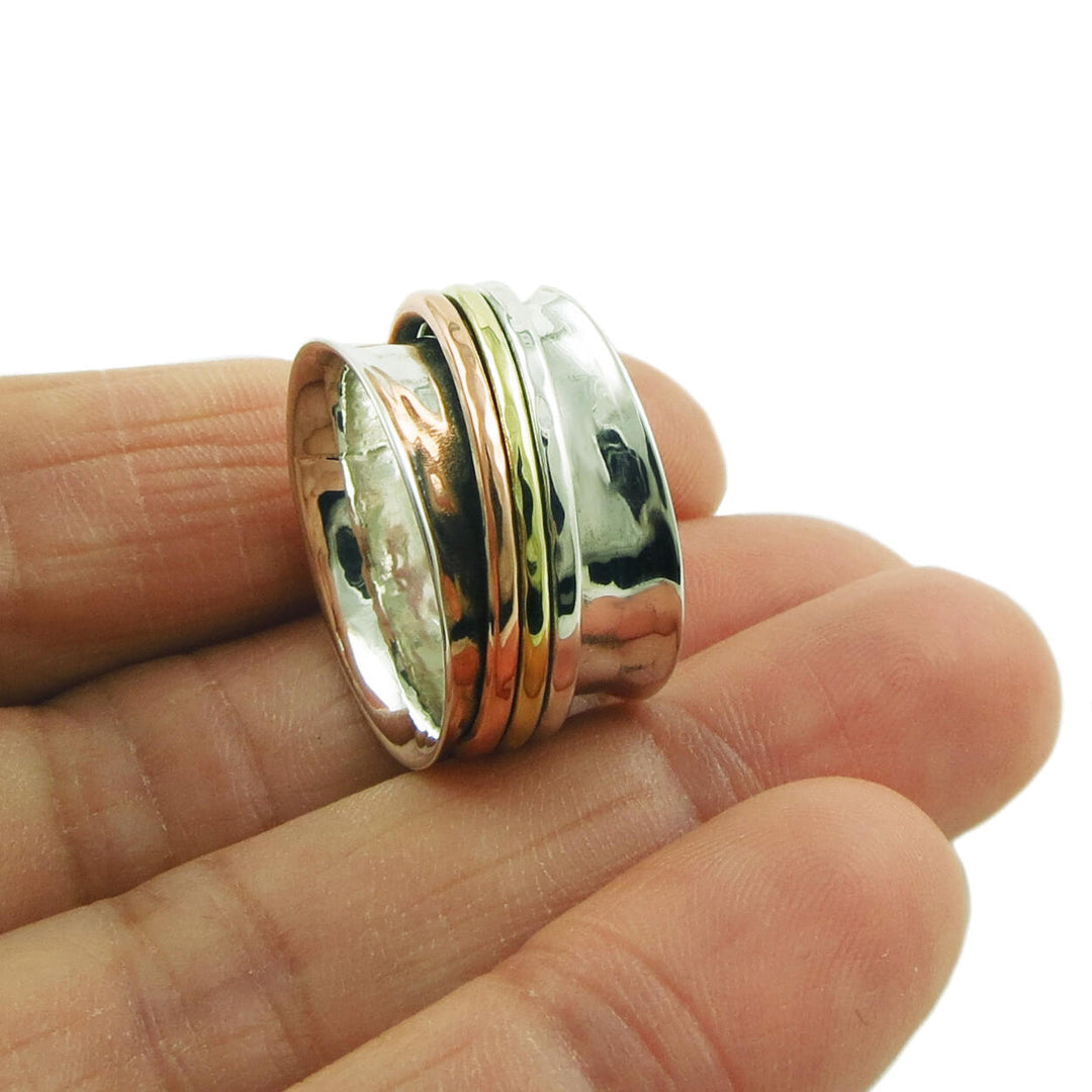 Wide Spinning Ring 925 Sterling Silver in a Gift Box