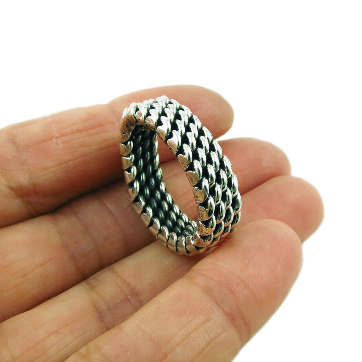 Silver ring with on sale chain