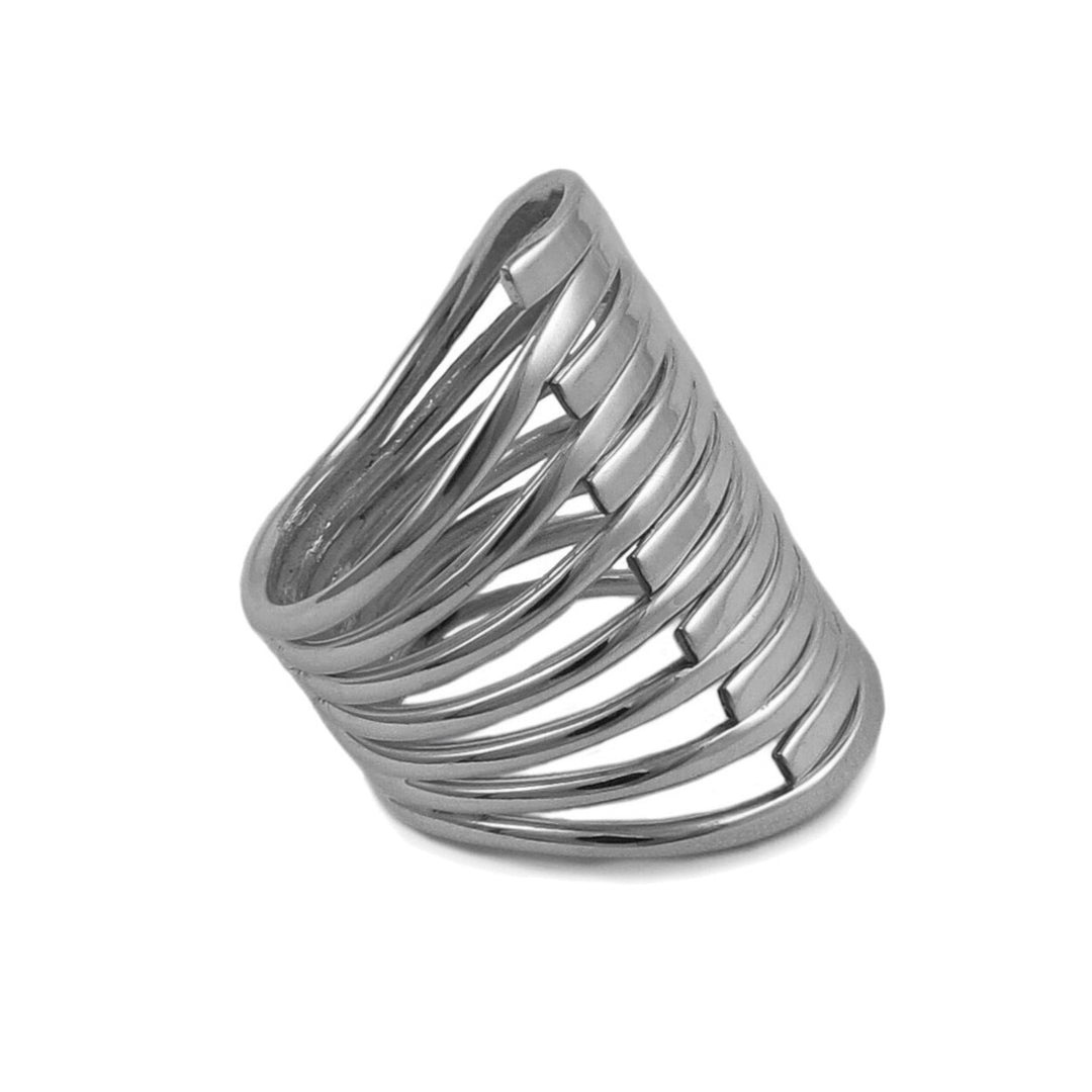 Wide Solid Sterling Silver Chunky Wrap Ring