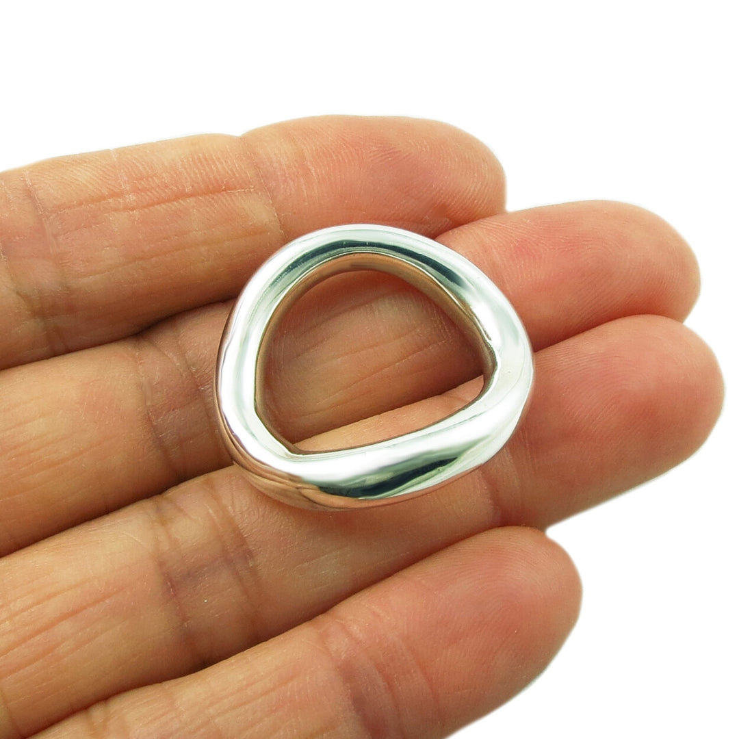 Chunky Sterling Silver Thick Curved Ring