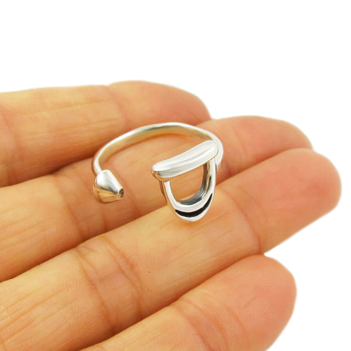 Horse Stirrup 925 Sterling Silver Ring